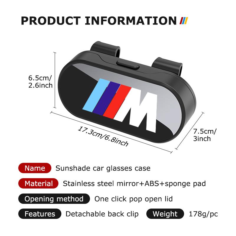 BBKN7 Car Sun Visor Glasses Holder Eyeglasses Storage Protective Case For BMW M Performance Alpina M3 M5 M6 X1 X3 X4 X5 G20