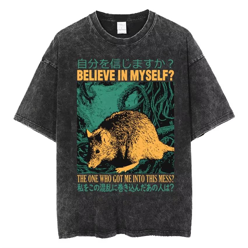 2026 New This Tshirt Presents a Japanese Style and Has a Vintage Washing Effect Making It Suitable for Men To Wear