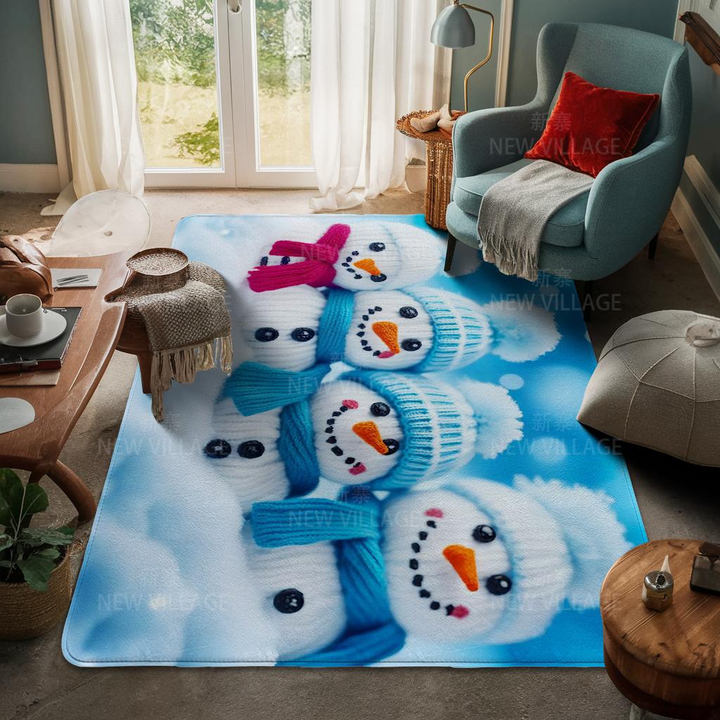 House Entrance Carpet Home Door Mat Living Room Bath Foot Bathroom Non-slip Water Absorption Rugs Bath Merry Christmas Winter