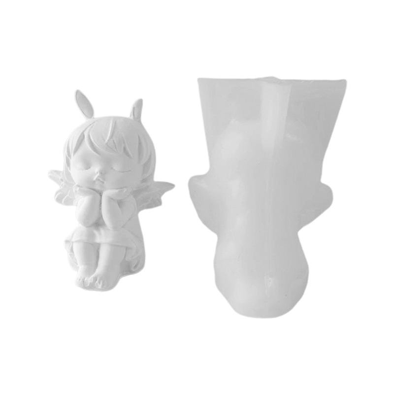 

Angel Handmade Plaster Doll-Silicone Mold Homemade Angel Aromatherapy Candle Mold DIY Girl With Wings Plaster Mold