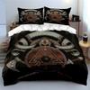 Viking Skull and Axe Nordic Symbol Bedding Bedding Set (1 Duvet Cover, 2 Pillowcases, Duvet Not Included)