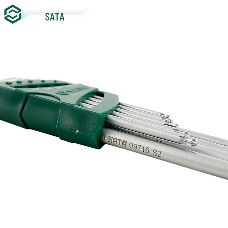 SATA 09716 9-Piece Extra-Long Ball-End Star Wrench Set