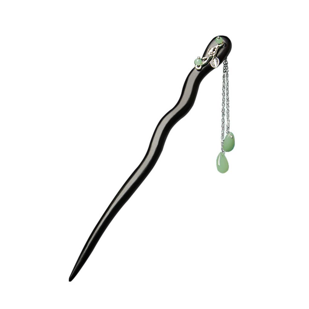 Woman Elegant Vintage Hairpin Ethnic Style Wood Hair Chopstick Elegant Hairpin for Thick Hair Styling Decoration