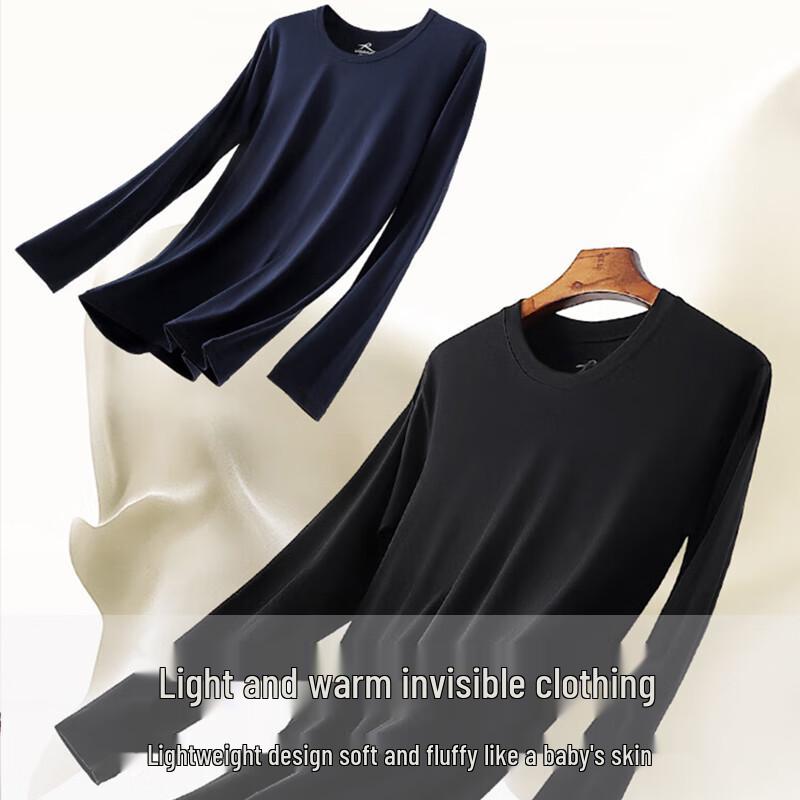 LANGSHA Men's Thin Modal Round Neck Thermal Underwear Set