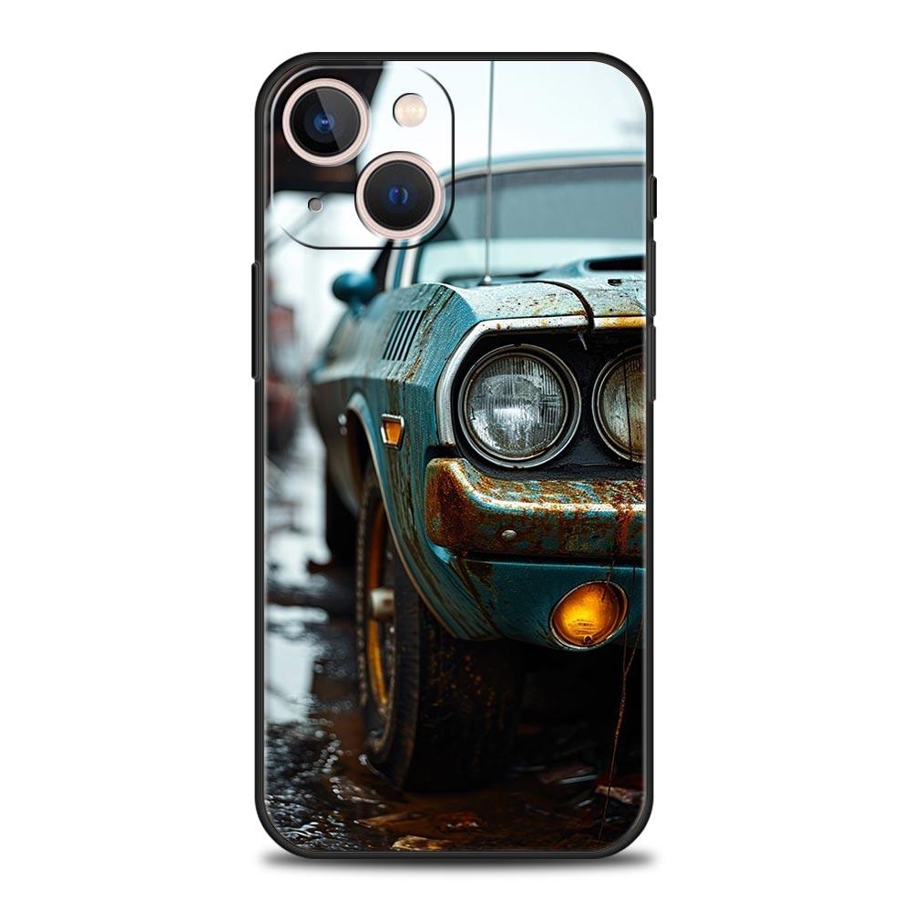 Black White Car Phone Case For iPhone 17 Air 16 Plus 13 15 14 12 11 Pro MAX 7 8 SE Soft TPU Shockproof Cover Funda
