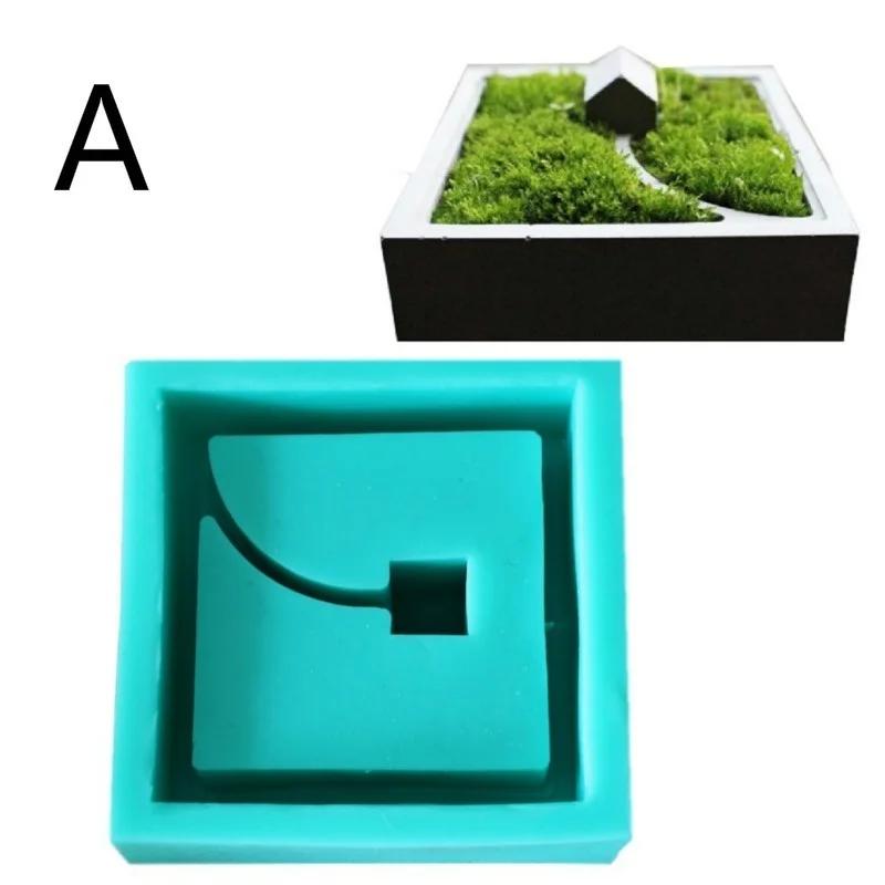 

Силиконовая форма из силикагеля для цемента, суккулентных цветочных горшков, внутри полукруглые комбинированные квадратные формы, 3D форма для бетонной вазы A