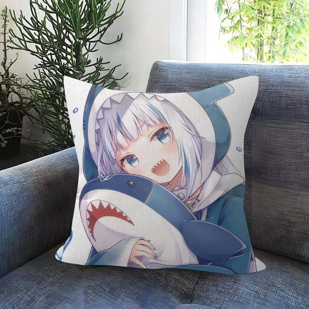Anime Gawr cute Gura Personalized Pillow Cover Kids Bedroom Wild Party Decor Pillowcase kid Birthday shower Gift