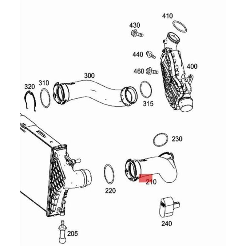 Für Mercedes Benz ML350 W166 2011- 2015 350 CDI A1665280082 Turbolader Ladeluftschlauch Kühlerschlauch 1665280082