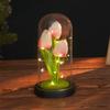 Simulation tulip glass cover ornament creative night light Mother's Day Valentine's Day gift for girlfriend
