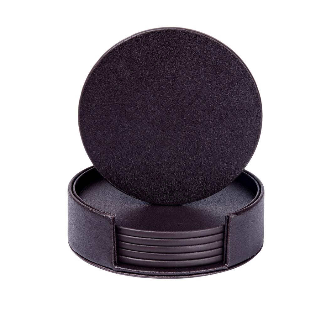 6PCS/Set 10cm Leather Marble Coaster Drink Coffee Cup Mat Table Placemats Round Heat-resistant Tea Pad Table Pad Holder Coaster