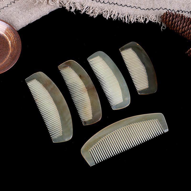 1*Natural Amber Ox Horn Comb Hair No Static Health Care Brush Hairdressing Comb