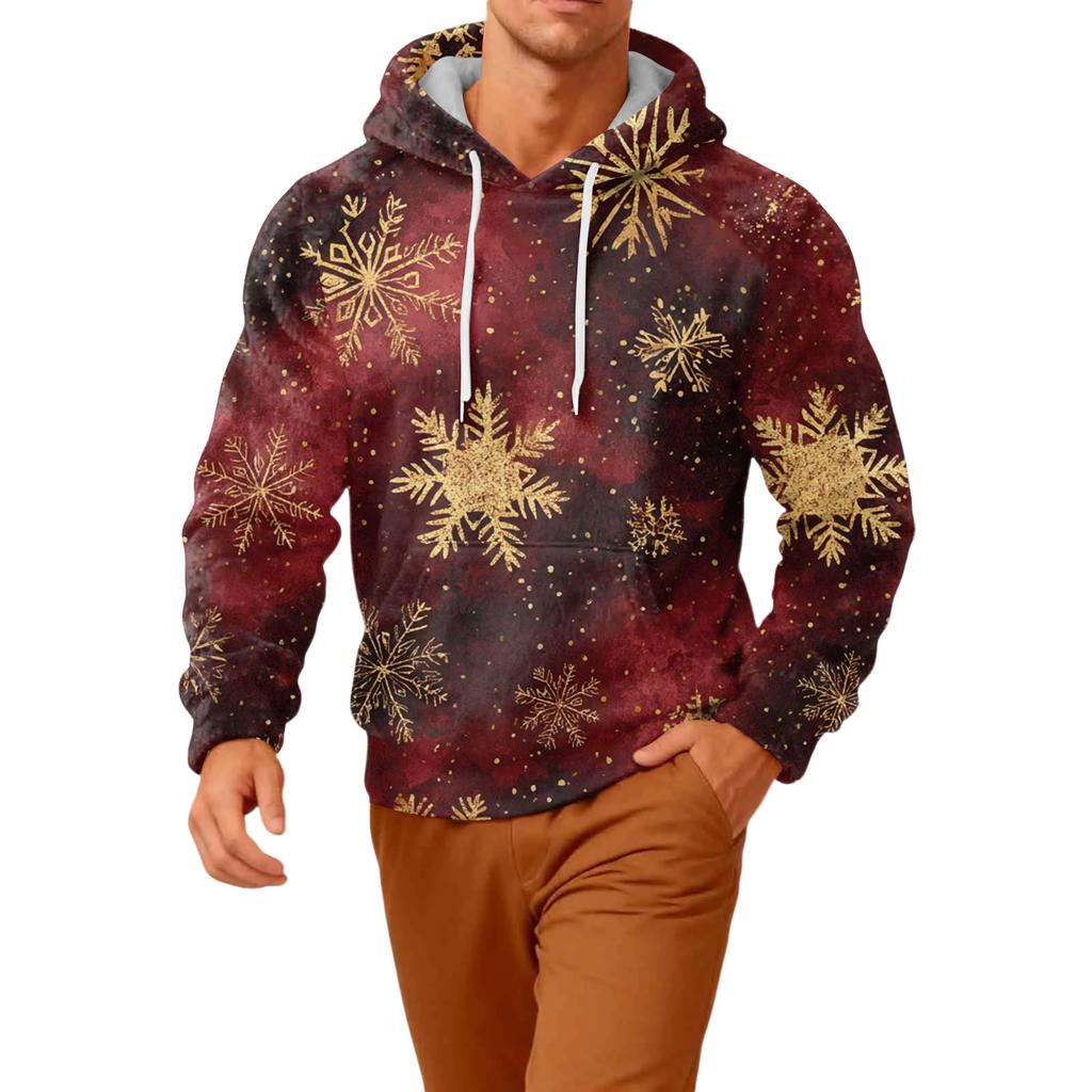 Herr Långärmad Ledig Flanell Huvtröja