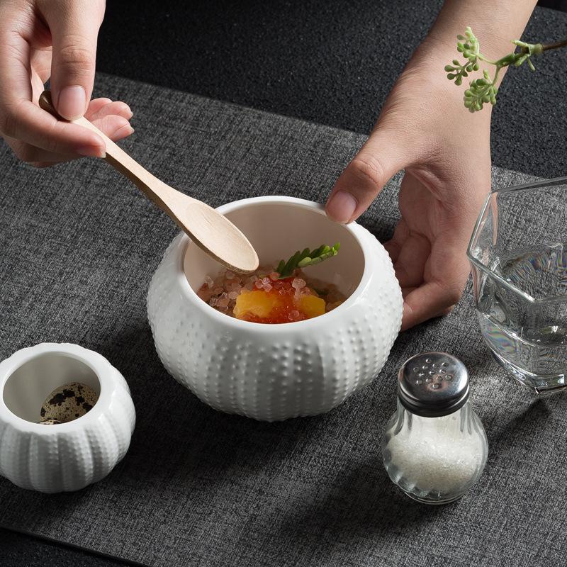 Spanish Creative Molecular Cuisine Sea Urchin Bowl French Ceramic Plate Oyster Bowl Mushroom Plate Restaurant Sashimi Small Bowl