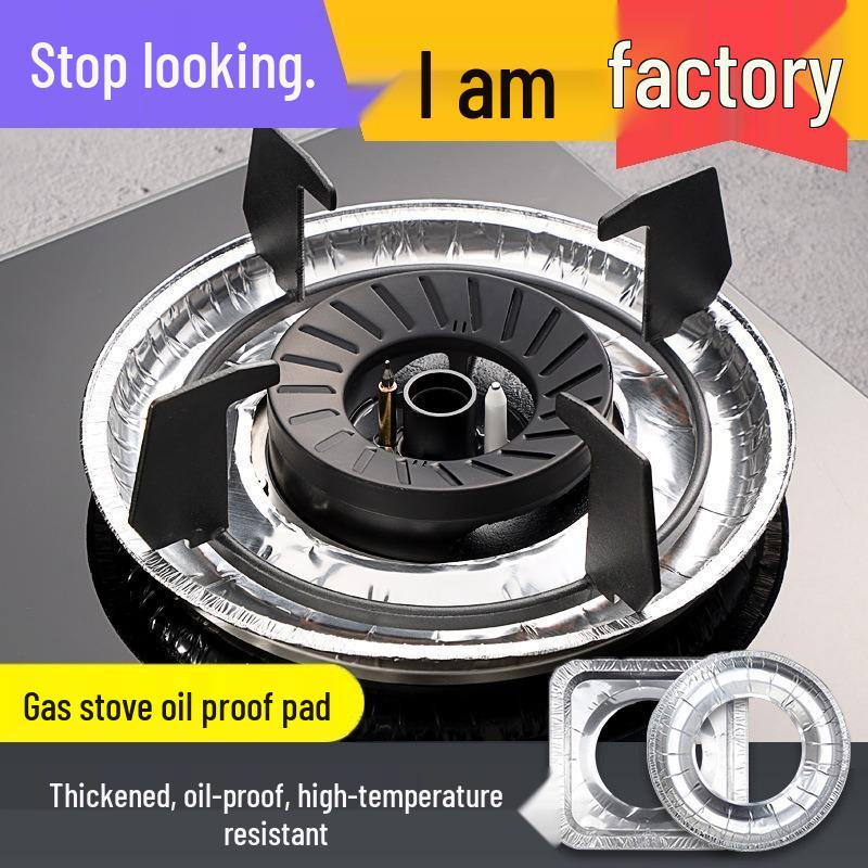 Gas Stove Oil-Resistant Foil Protector - High-Temp, Universal Fit