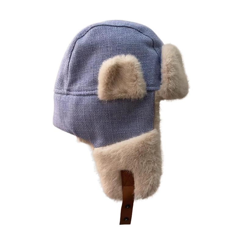 Hat Korean Version of Winter Men and Women Northeast Lei Feng Hat Outdoor Cycling Windproof Cold Thickened Warmth Plus Velvet Ear Protection Hat