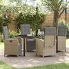 VidaXL 5-piece Garden Dining Set with Cushions In Beige Poly Rattan 3380340