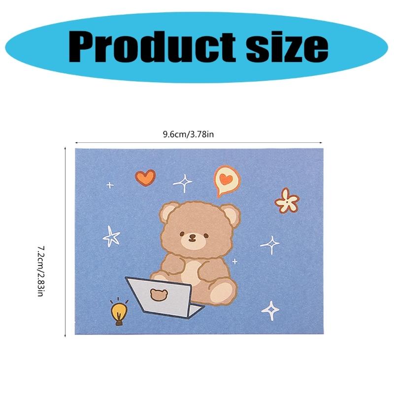 Lovely Bear Greeting Card Cartoon Animal Greeting Card Envelope Postcar Letter Paper Rabbits Memos Card for Student