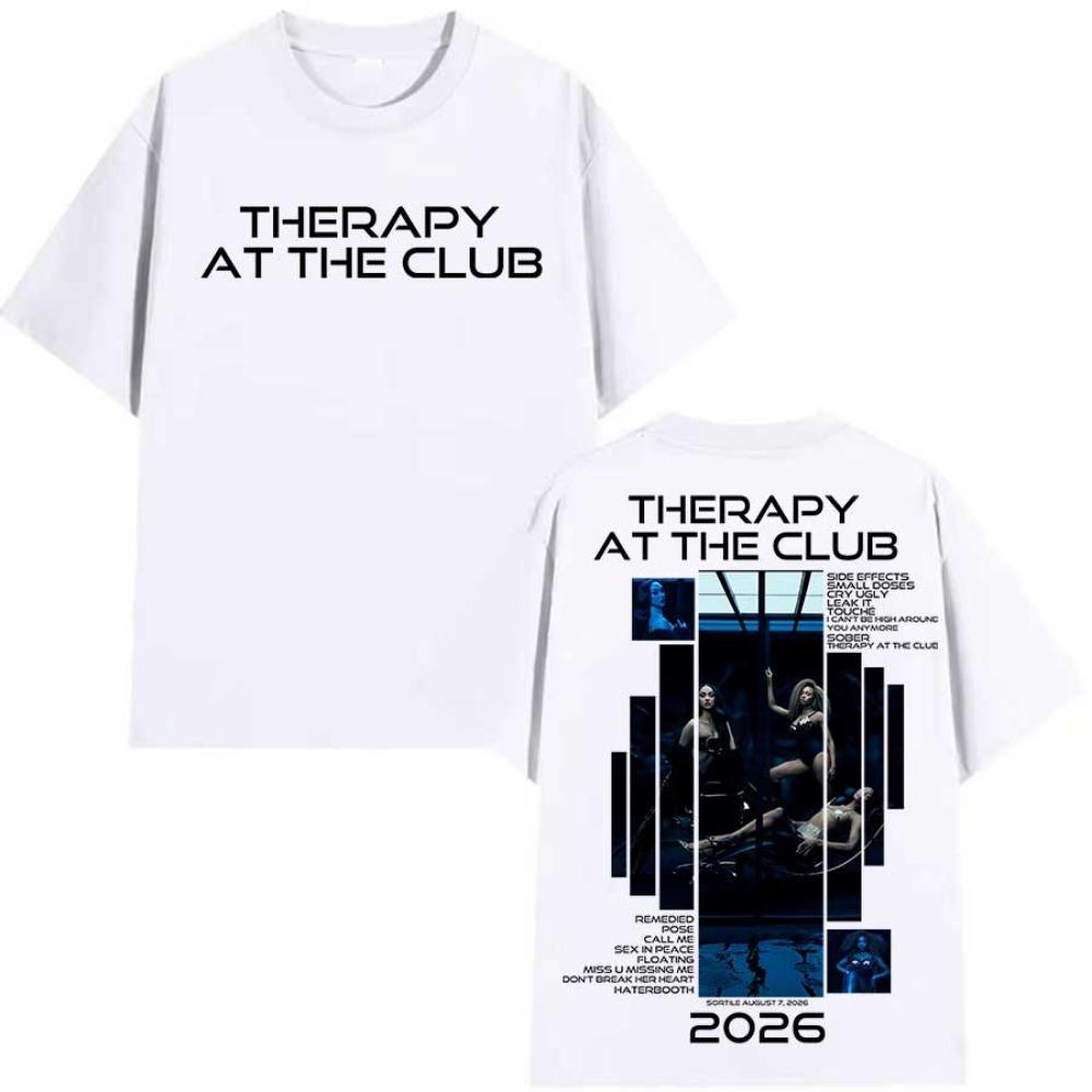 THERAPY AT THE CLUB Album T shirt for Men Women Hiphop Streetwear Oversized Tops 100% Cotton T-Shirt 0818-1