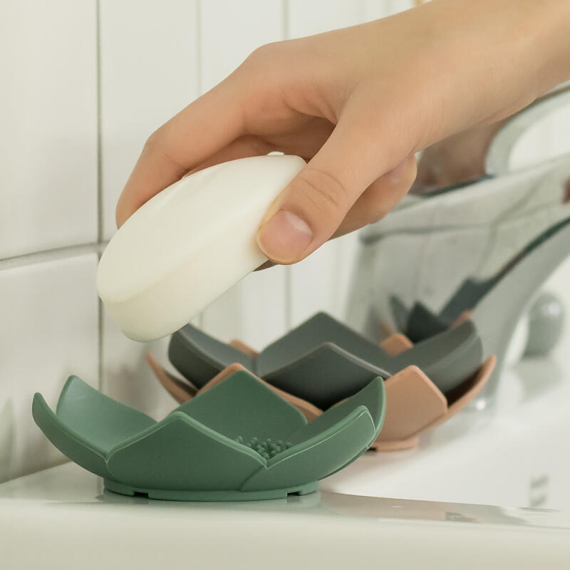 

Domestic silicone flower soap dish holder soap dish stand Flower Soap Dish Gray
