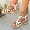 Fashion Fashion Cross Strap Platform Sandals Women Summer New Buckle Strap Wedge Sandal Woman 2025 Non Slip High Heel Sandalias Mujer