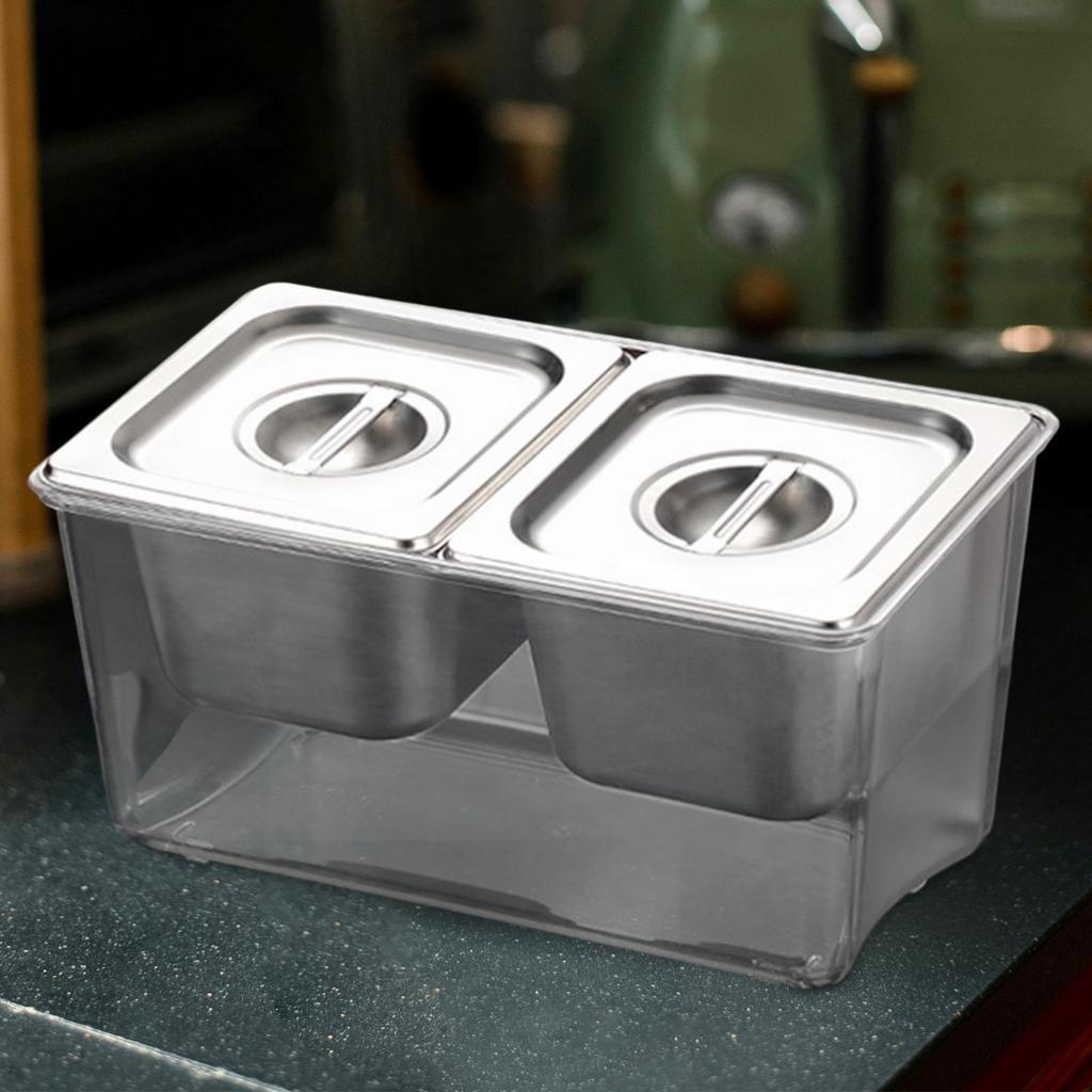 Chilled Condiment Server Tray Removable Containers for Small Ingredients for BBQ Milk Tea Shop Hotel Taco Bar Restaurant