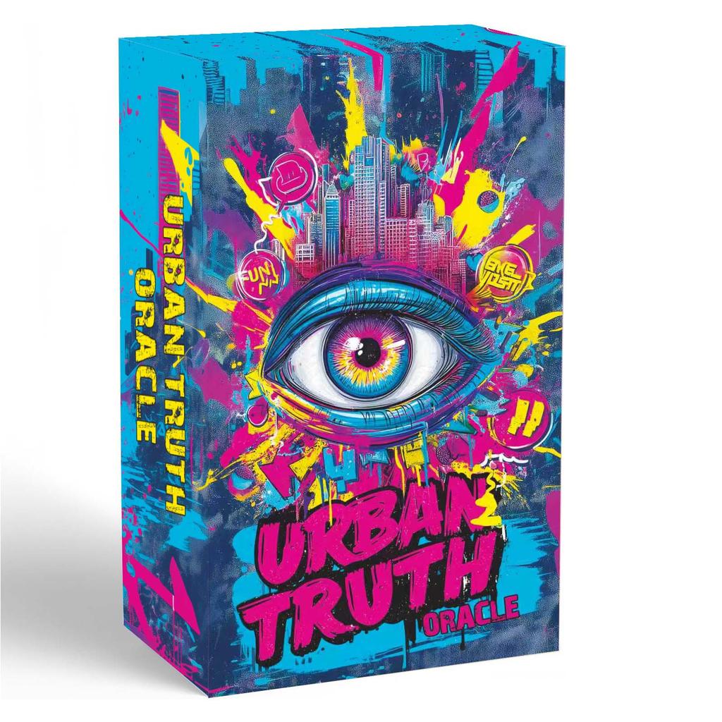 Hra Urban Truth Oracle Cards, 80 karet, Inspirace kulturou pouličního graffiti, Syrový a ostrý jazyk, 13x8 cm, Balíček karet
