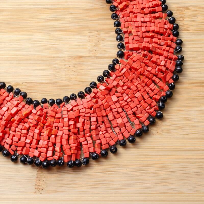 

Mosaic Glass Bead Choker Handwoven