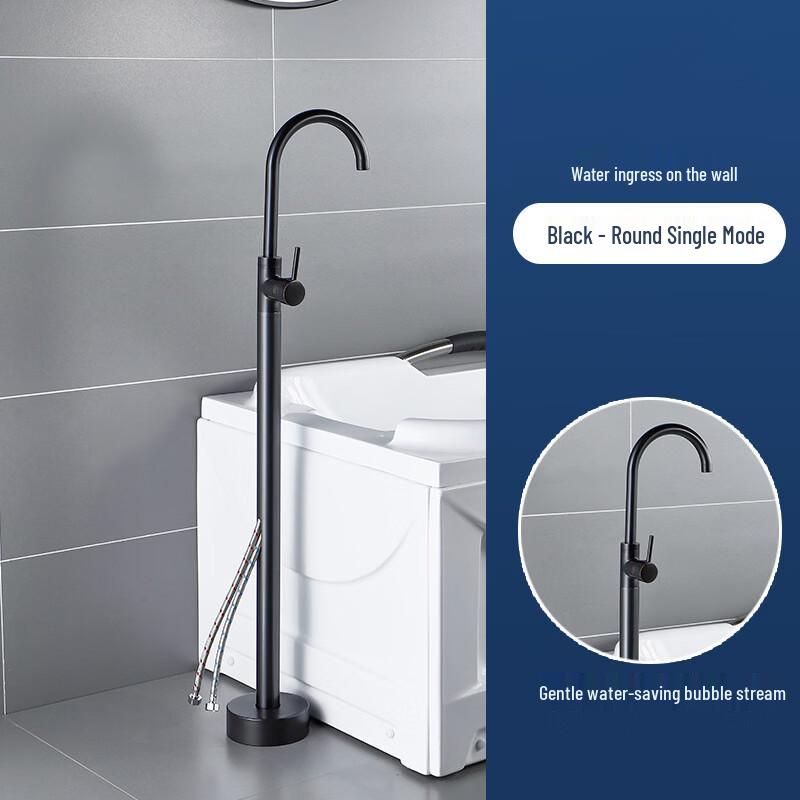 Handun Floor-Mounted Brass Shower Faucet and Bathtub Filler