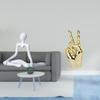 Creative Abstract Thinker Statue Figurine with Hand Finger Gesture Sculpture for Living Room Bedroom
