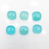 Natural Aqua Chalcedony Square Cushion Cabochon Loose Gemstone Lot 6 Pcs 14 Mm 58 CT For Jewelry Making