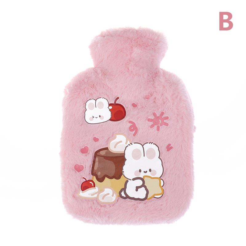 

Милая сумка для бутылки с водой в виде кролика для девочек, плюшевая грелка для рук на плечо, согревающий пакет, теплый живот, мгновенный пакет, зимняя грелка розовый