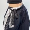 Retro Damstil Prickig Sidenscarf Bälte med Spets Midjekorsett - Perfekt till Jeans eller Kjola
