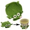 Non-Slip Crochet Squirrel Coasters Creative Knitted Animal Mat Durable Water Cup Mat  Tableware