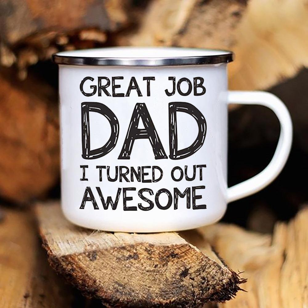 Papa, du bist nicht alt, du bist ein Klassiker, Aufdruck, lustige Emaille-Kaffeetasse, originelle Frühstückstassen zum Sublimieren, süße Campingtasse für Freunde