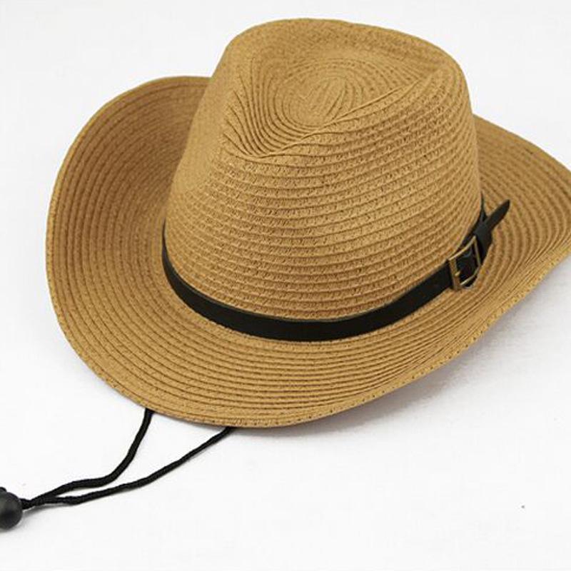 Men/Kids Big Eave Sunshade Hat Cowboy Straw Hat Cap for Mountain Climbing Jungle Hiking Beach Ultraviolet-proof Outdoor Hats