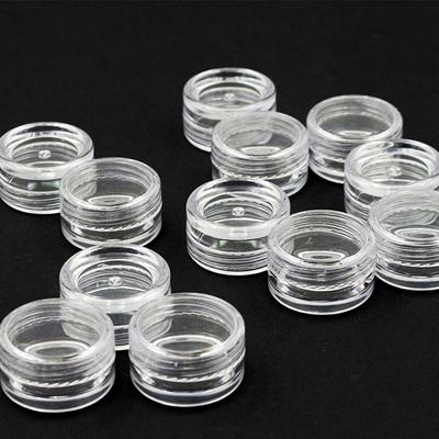 50 szt. 2,5 ml Przezroczyste Plastikowe Pudełko do Przechowywania Koralików Biżuterii Małe Okrągłe Pojemniki Słoiczki Pudełka Organizer do Makijażu Kosmetyczka Przenośna