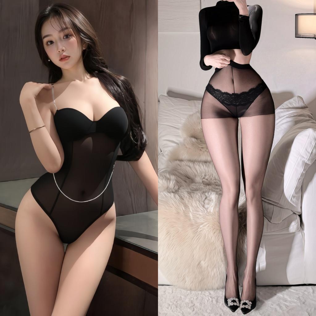 Sexy lingerie small breasts show big sexy one-piece uniform bed flirting open file free pure desire temptation passion suit