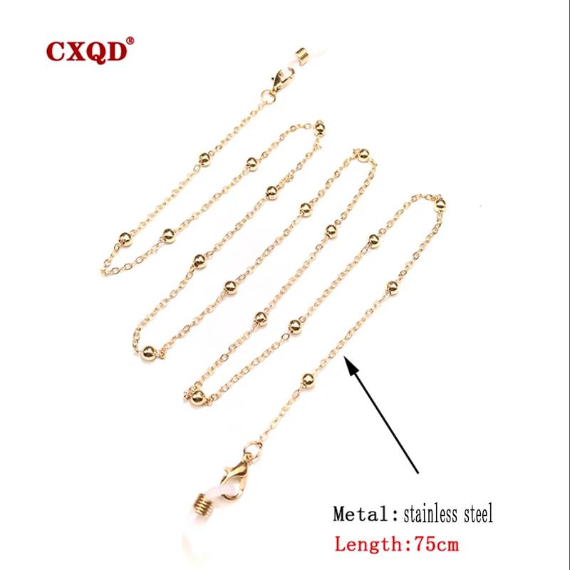 Catena Moda per Occhiali da Lettura per Donna Cordoncini per Occhiali da Sole Casual Perline Triangolari Geometriche Acciaio Inossidabile Maschere per Occhiali