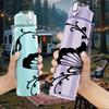 1PC Swirl Frame Butterfly Line 750ml Color Plastic Sports Water Bottle Leakproof Flip Straw Lid Suitable for Sports Office Home Use