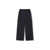 Li Ning X Pleasures Collaboration Solid Color Multi-Pocket Straight Leg Loose Knit Sports Pants Women Pants Black AKLTB52-1