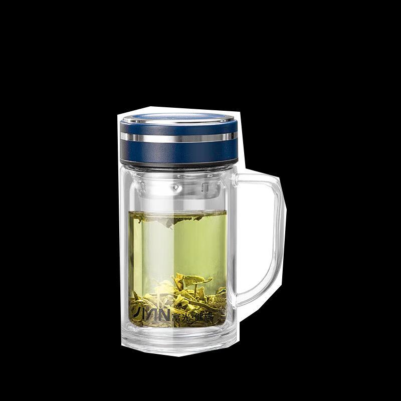 FUGUANG Kenpai ZHI XIANG Double Wall Glass Office Mug, 340ml