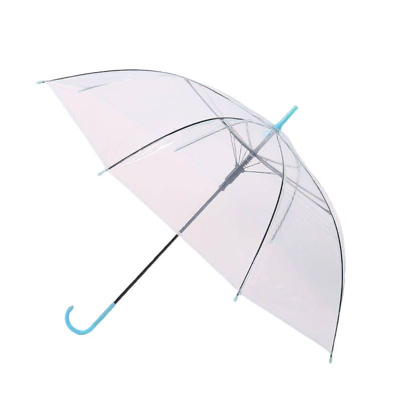 Transparent Automatic Long-Handle White Umbrella - Free Shipping