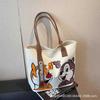 Cartoon Large-capacity Canvas Bag Women's New Portable Shopping Bag Shoulder Bag Go Out Bento Bag Portable Tote Bag