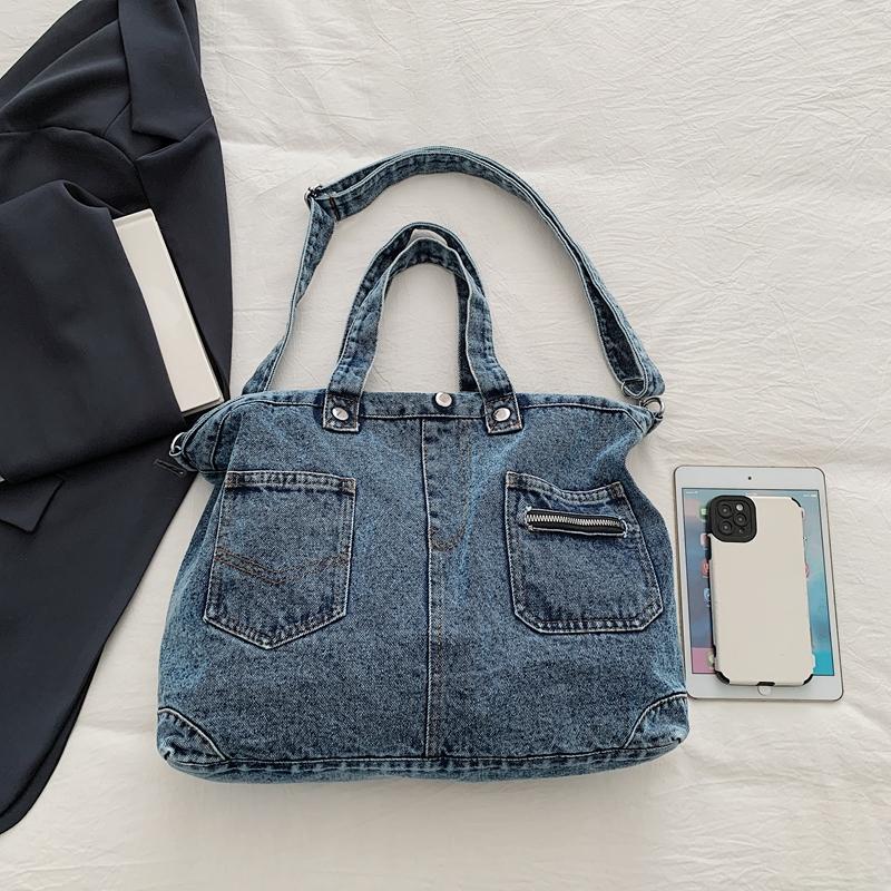 Vintage Denim Crossbody Bag Women's Handbag Shoulder Tote Bag