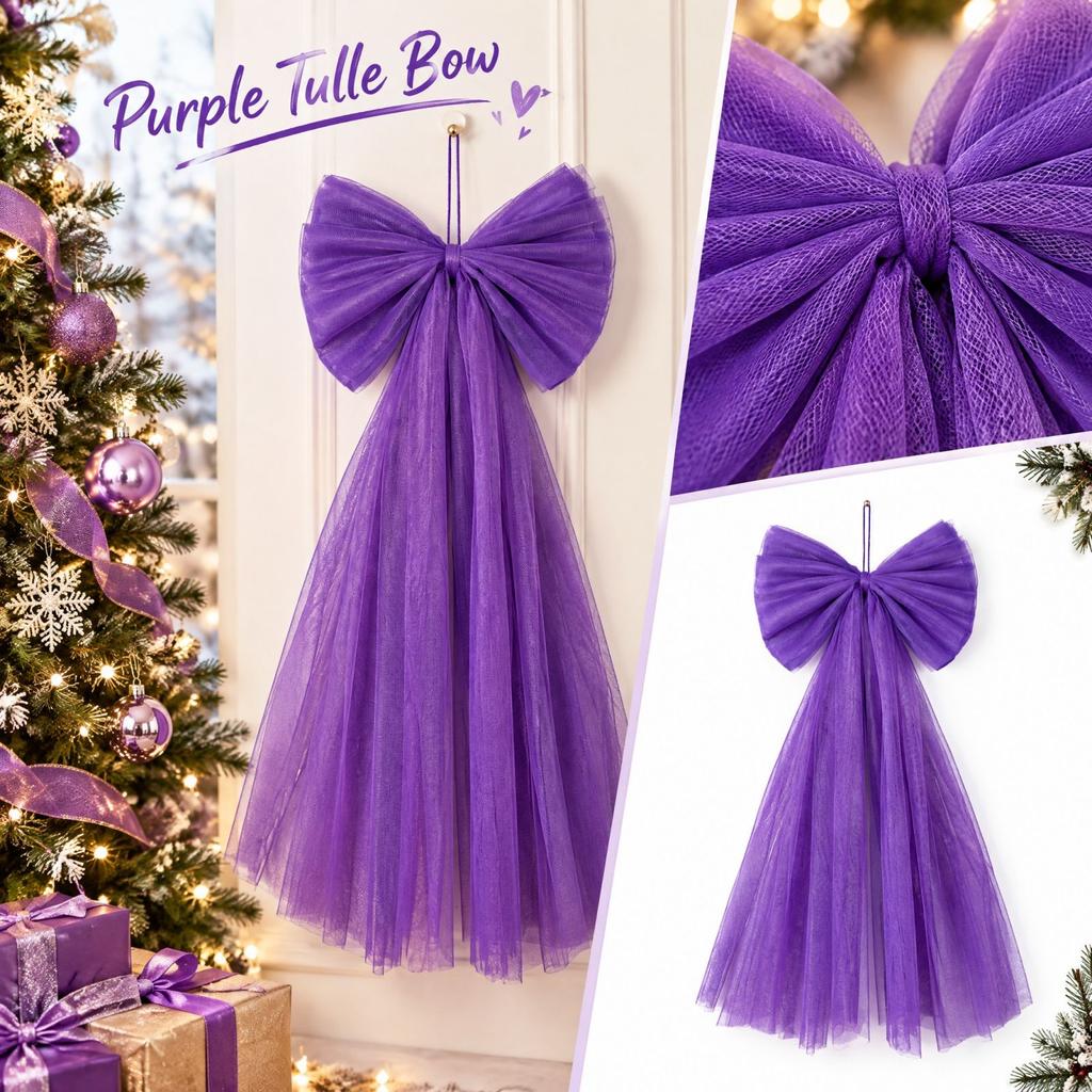 0271S Purple Mesh Christmas Decoration Pendant