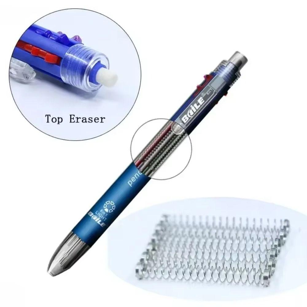 3pcs Clip-on Multicolor Ballpoint Pens with Mechanical Pencil Press Roller Ball Pen  Office