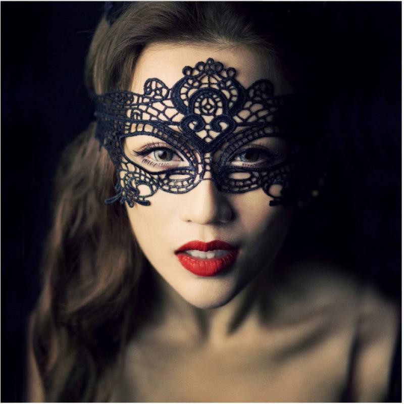 Chic Lace Cutout Masquerade Eye Mask - Multi-Style Performance Makeup Accessory for Christmas and Party Events
