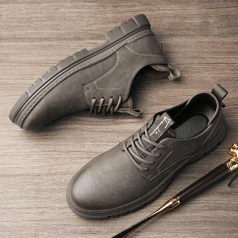 FashionMen's Casual Leather Shoes Outdoor Formal Dress Footwear New Fashion Male Oxford Shoes Classic Lace-Up Business Shoes Sneakers
