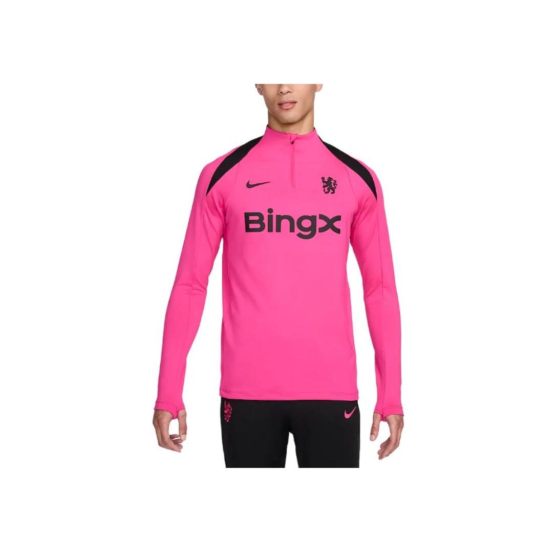

Nike Chelsea FC Dri-Fit FW24 Fashion Logo Knitted Training Football Long Sleeve Jacket Men Jacket Pink FQ2618-659 XL