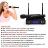 12V 0-280mV 2 Channel New UHF Professional Dual Wireless Microphone System Kits Cordless Handheld Mic Long Range for Karaoke Speech